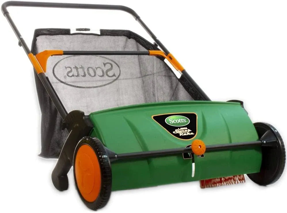 2026 Scotts LSW70026S Push Lawn Sweeper, 26-Inch Sweeping Width, 3.6 Bushel Collection Bag