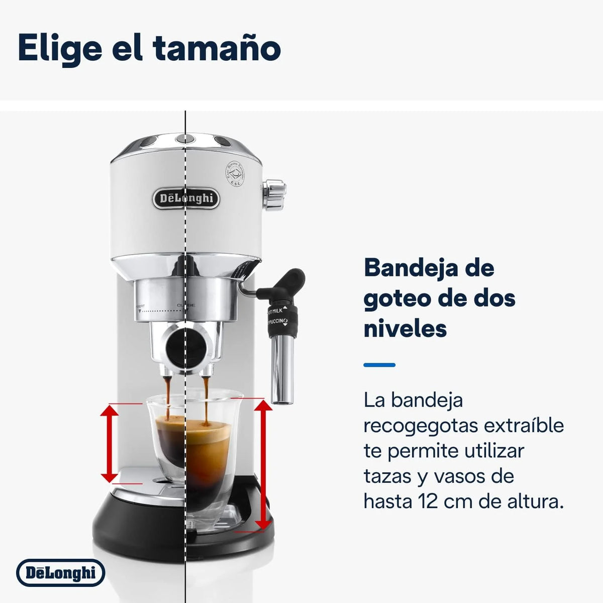 De'Longhi Dedica – Cafetera de Bomba de Acero Inoxidable para Café Molido o Monodosis, Espresso y Capuchino, Depósito de 1.3 Litros, Sistema Antigoteo, Modelo EC685.M, Color Metal 2026
