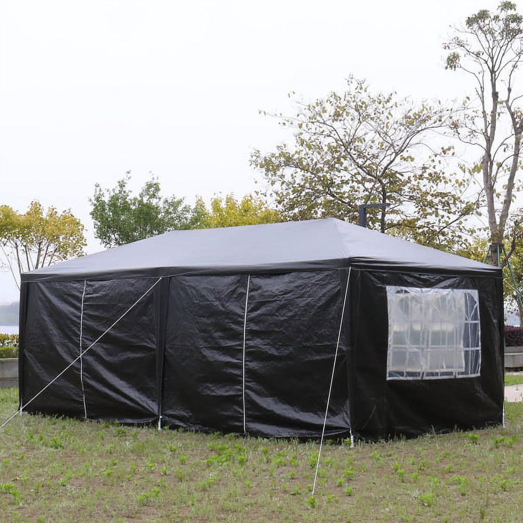 2026 Fithood 10'x20' Outdoor Party Tent with 6 Removable Sidewalls, Waterproof Canopy Patio Wedding Gazebo, Black