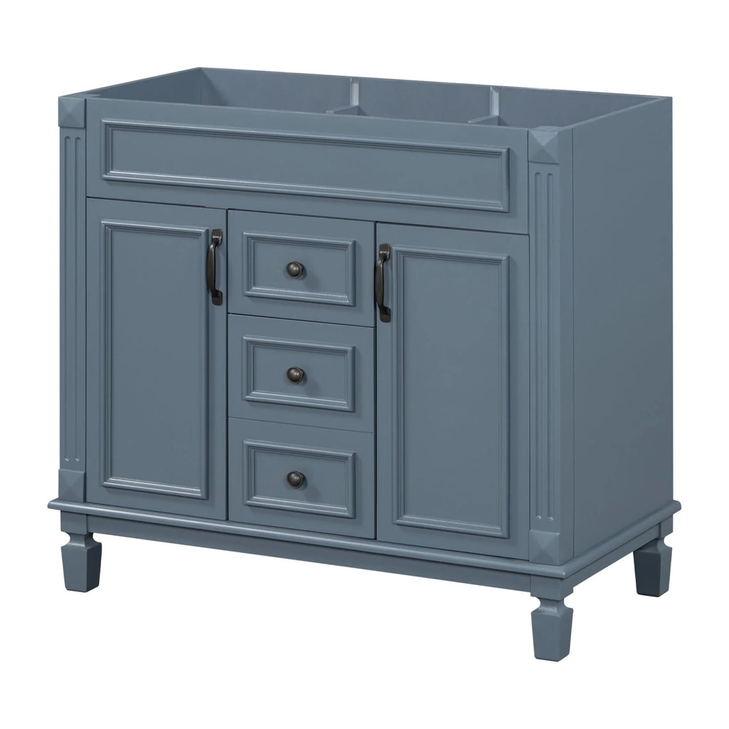 2026 Modern Bathroom Furniture Set, 36" Bathroom Vanity with Top Sink, 35" Wall Mounted Bathroom Storage Cabinet, Mirror Cabinet with 6 Shelves, Storage Cabinet with 2 Doors and 2 Drawers, Grey