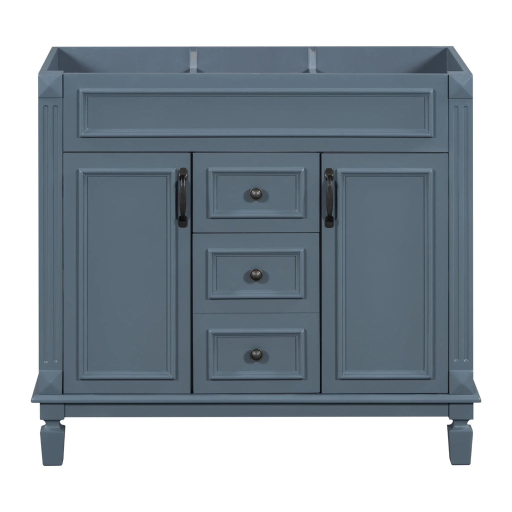 2026 Modern Bathroom Furniture Set, 36" Bathroom Vanity with Top Sink, 35" Wall Mounted Bathroom Storage Cabinet, Mirror Cabinet with 6 Shelves, Storage Cabinet with 2 Doors and 2 Drawers, Grey