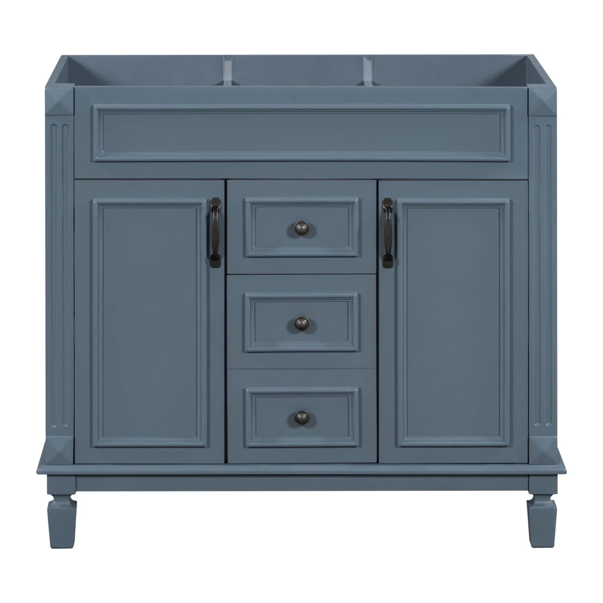 2026 Modern Bathroom Furniture Set, 36" Bathroom Vanity with Top Sink, 35" Wall Mounted Bathroom Storage Cabinet, Mirror Cabinet with 6 Shelves, Storage Cabinet with 2 Doors and 2 Drawers, Grey