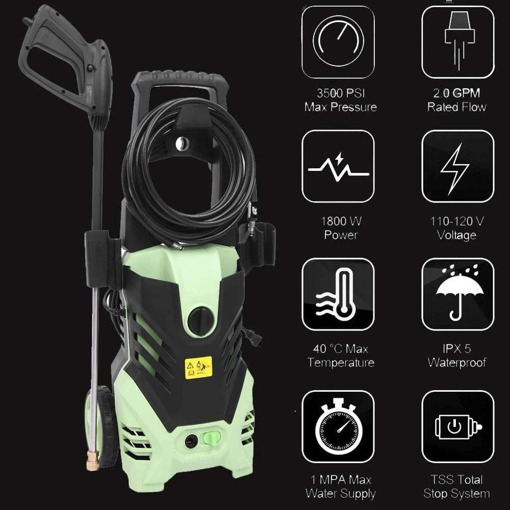 2026 Heavy Duty 2200PSI (Max 3000PSI) Electric High Pressure Washer 1800W 1.7GPM Jet Sprayer, Professional Power Washer Cleaner Machine, w/ Hose Nozzle Gun, Great for Cleaning Cars Trucks