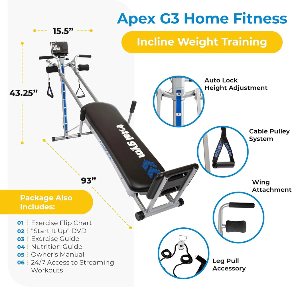 2026 Total Gym APEX Full Body Workout System, Indoor Home Gym