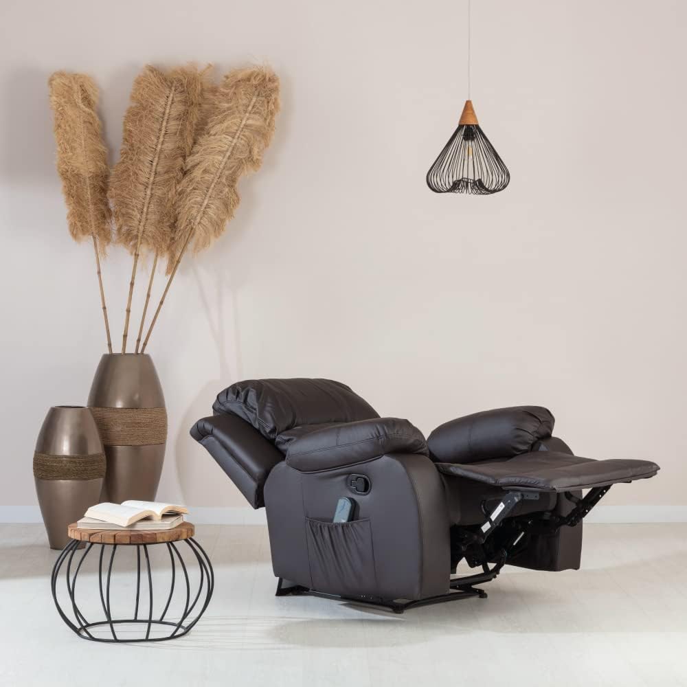 Don Descanso - Sillón Masaje Relax Calor Trevi Negro Reclinable 160º con 8 Motores Silenciosos, Calor Lumbar, Sist. Masaje 4 Zonas y Acabado en PU Anti-Cuarteo [Incluye Mando]. Ideal Gente Mayor 2026