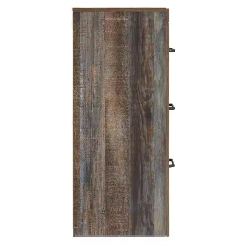 2026 Cómoda de 6 cajones – Cajonera rústica industrial para dormitorio con acabado de madera rústica.