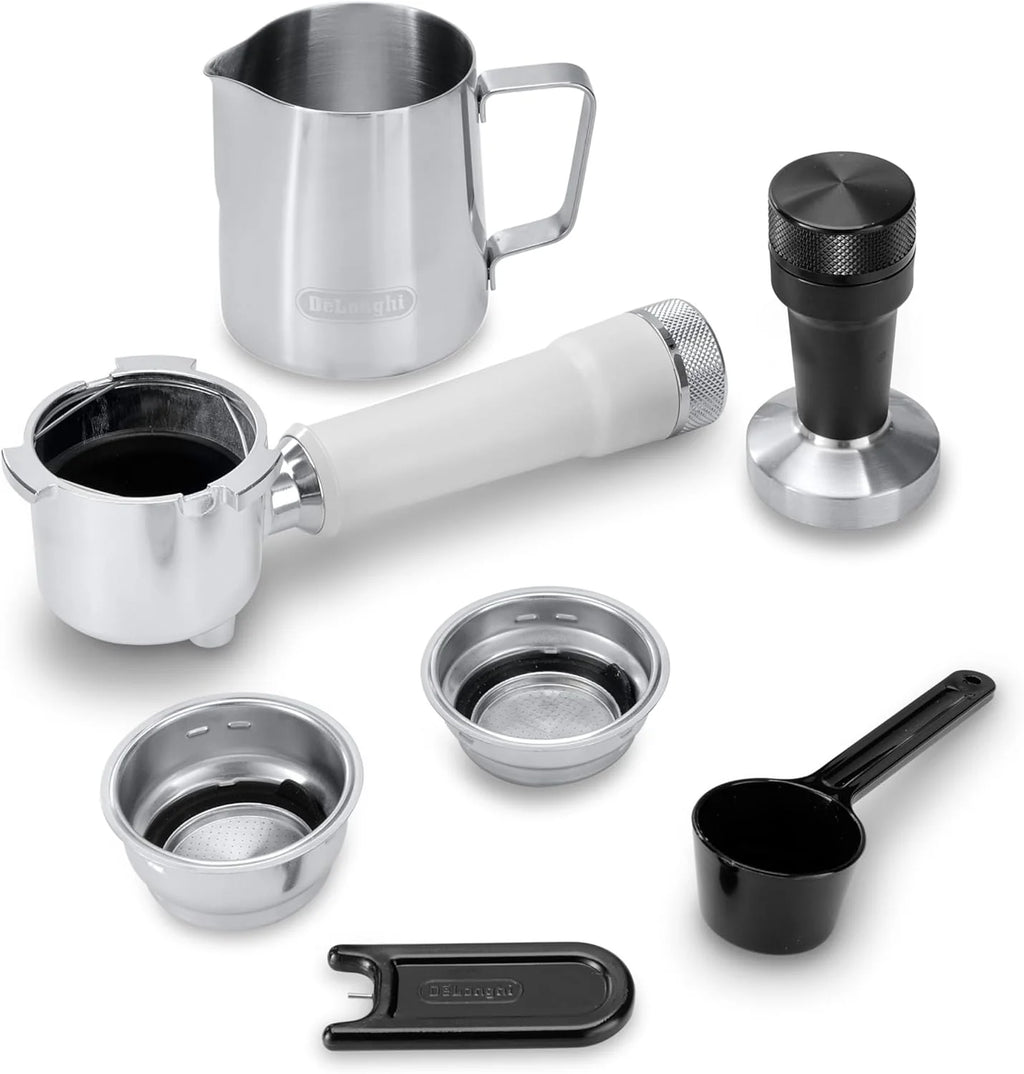 De'Longhi Dedica – Cafetera de Bomba de Acero Inoxidable para Café Molido o Monodosis, Espresso y Capuchino, Depósito de 1.3 Litros, Sistema Antigoteo, Modelo EC685.M, Color Metal 2026