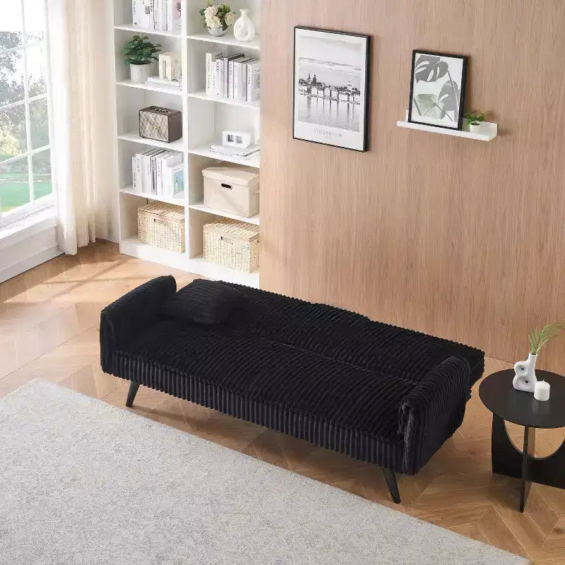 2026 Sofá cama de dos plazas convertible – Pana, respaldo ajustable y portavasos, 182,9 cm