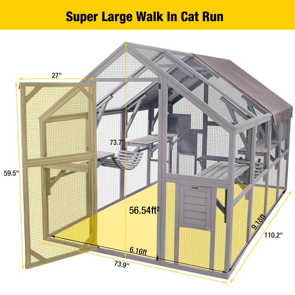 2026 aivituvin Outdoor Cat Run : Large Cat Enclosure