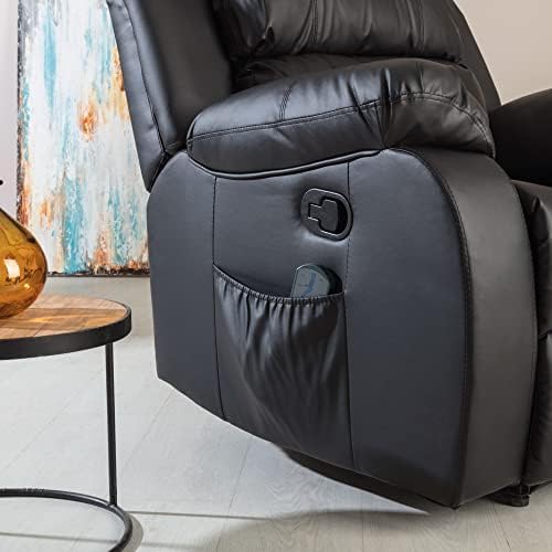 Don Descanso - Sillón Masaje Relax Calor Trevi Negro Reclinable 160º con 8 Motores Silenciosos, Calor Lumbar, Sist. Masaje 4 Zonas y Acabado en PU Anti-Cuarteo [Incluye Mando]. Ideal Gente Mayor 2026