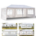 2026 10'X20' Outdoor Party Tent with 4 Removable Sidewalls, Waterproof Canopy Patio Wedding Gazebo, White