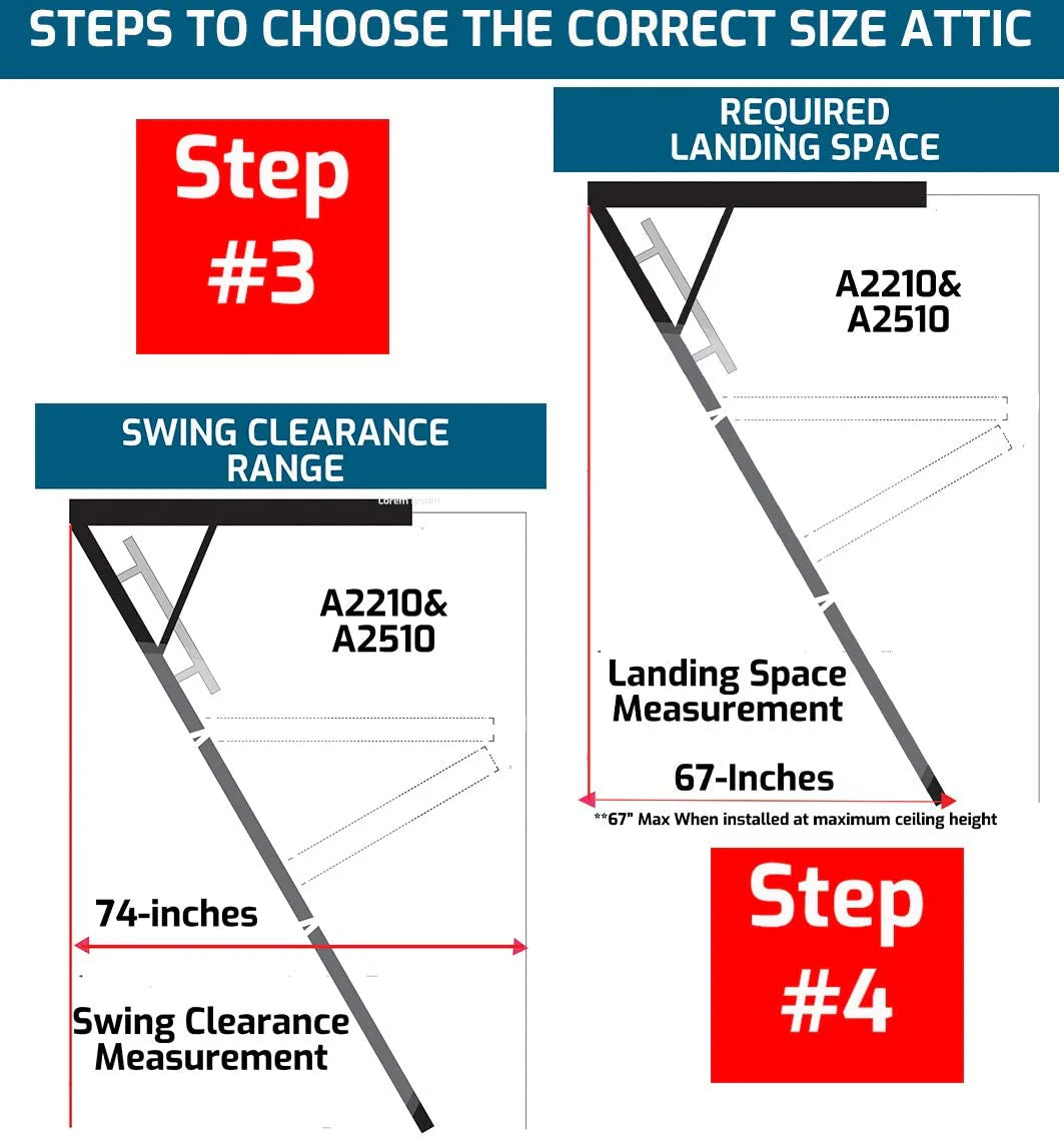 2026 25-1/2 by 54-Inch Elite, 7'8′′-10-Foot Ceiling Height, 375-Pound Capacity, Type IAA, AA2510, Aluminum Ladder, attic, x Rough Opening, Silver
