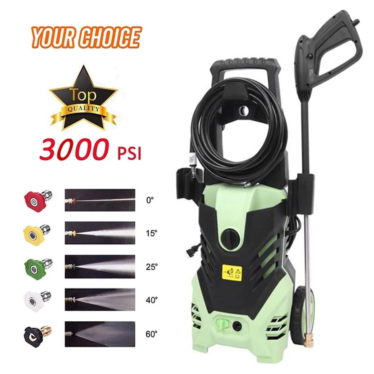 2026 Heavy Duty 2200PSI (Max 3000PSI) Electric High Pressure Washer 1800W 1.7GPM Jet Sprayer, Professional Power Washer Cleaner Machine, w/ Hose Nozzle Gun, Great for Cleaning Cars Trucks