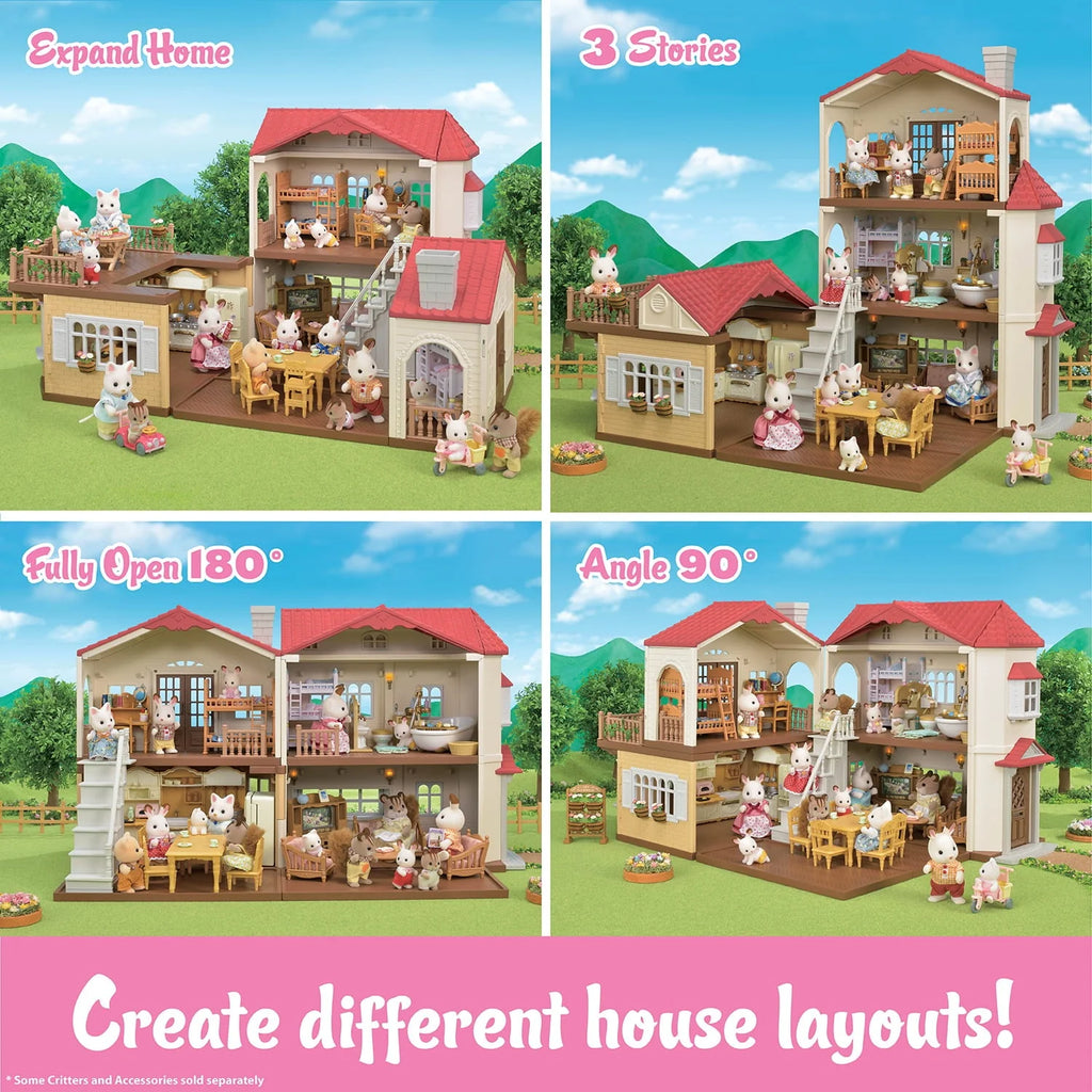 2026 Calico Critters Red Roof Country Home, Dollhouse Playset with Figures, Furniture and Accessories