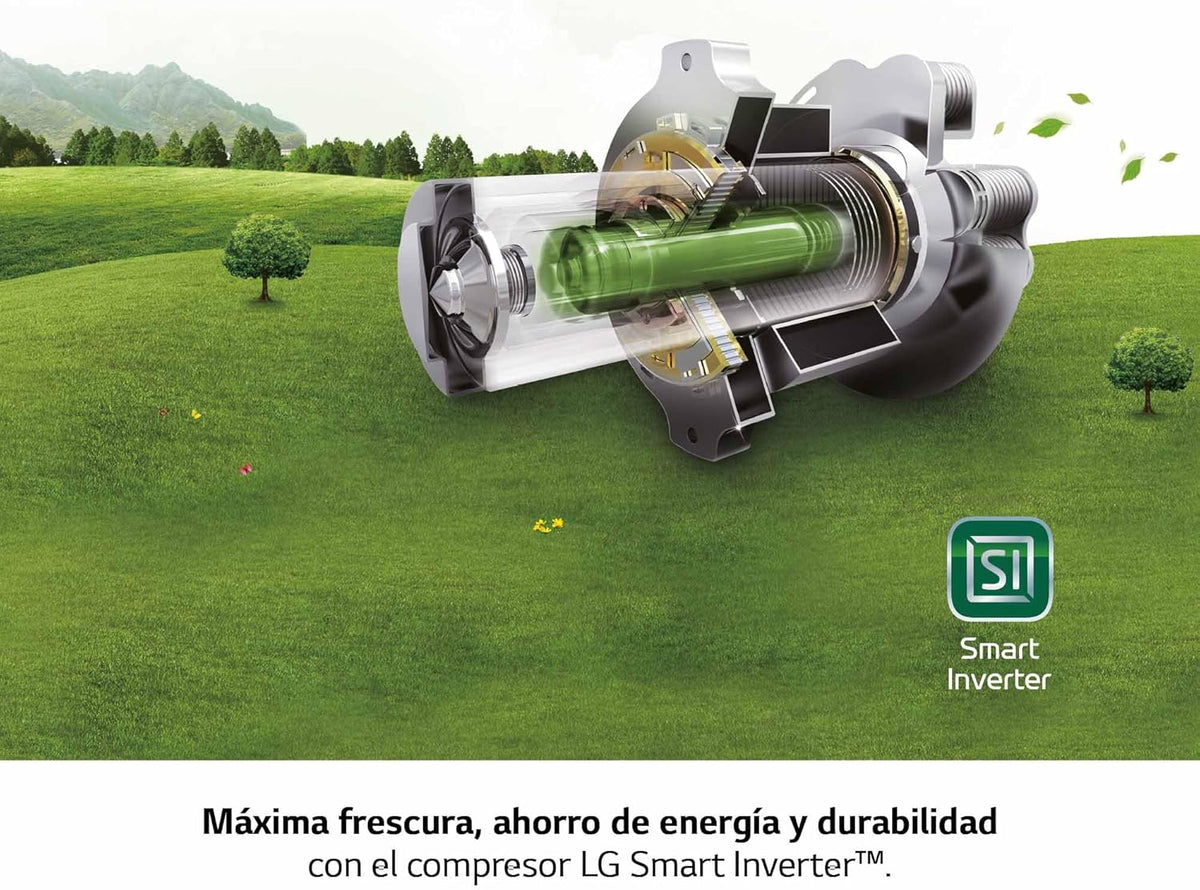 2026 GFT41PZGSZ – Congelador No Frost Total, 1 Puerta, Compresor Smart Inverter, de 355 L y 186 cm, Congelador Vertical con Funcion de Congelacion Rapida, Color Inox