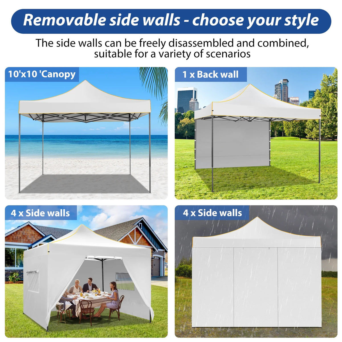 2026 SANOPY 10'x10' Pop up Canopy Tent Anti-UV Waterproof Outdoor Gazebo Instant Party Wedding Backyard Canopy Tent Shade Shelter for Backyard, Patio, Parties,Khaki