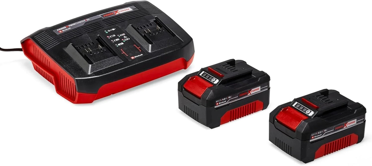 Escarificador/aireador inalámbrico Einhell GE – SA 36/35 Li Power X – Change 2026 (36 V, sin escobillas, rodillo de cuchillas de 35 cm, bolsa recolectora de 28 L, profundidad de trabajo ajustable, incluye 2 baterías de 4,0 Ah y cargador doble)