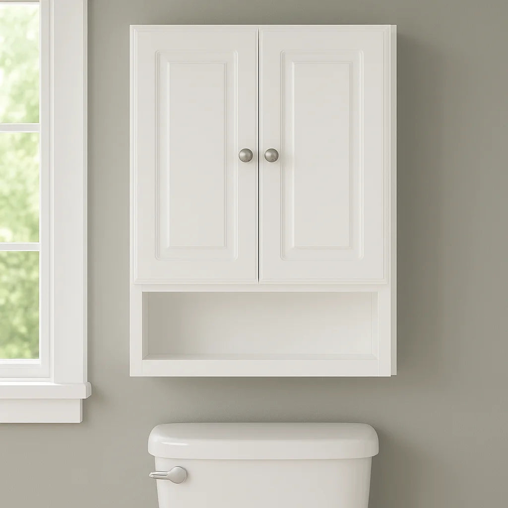 2026 Design House Concord Wood 2-Door Bath Wall Mount Storage Cabinet (21 x 7 x 30), White