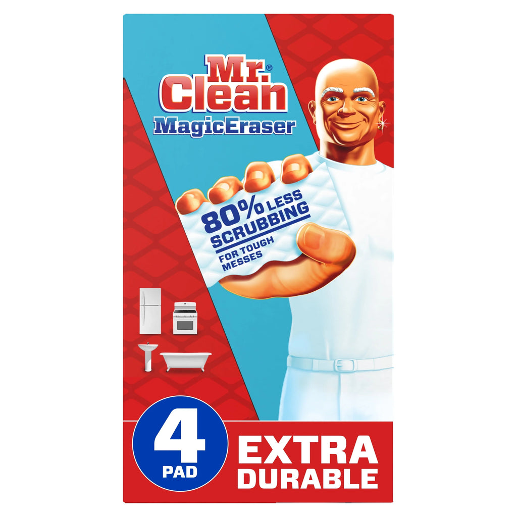 2026 Mr. Clean Magic Eraser Extra Durable, Cleaning Pad with Durafoam, 4 Ct