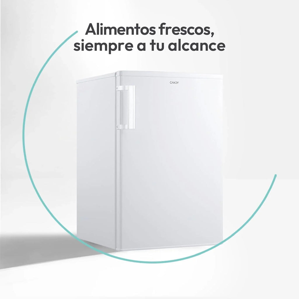 2026 Candy CCTOS 544WHN Frigorífico Mini con Congelador, Bajo Encimera, 40DB, Capacidad 109L, Cajón Verdulero, Temperatura Regulable, Luz LED, Puerta Reversible, Alto 85cm, Blanco