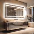 2026 Extra Large LED Lighted Bathroom Mirror, Anti-Fog Wall Mounted Vanity Mirror with 3 Colors