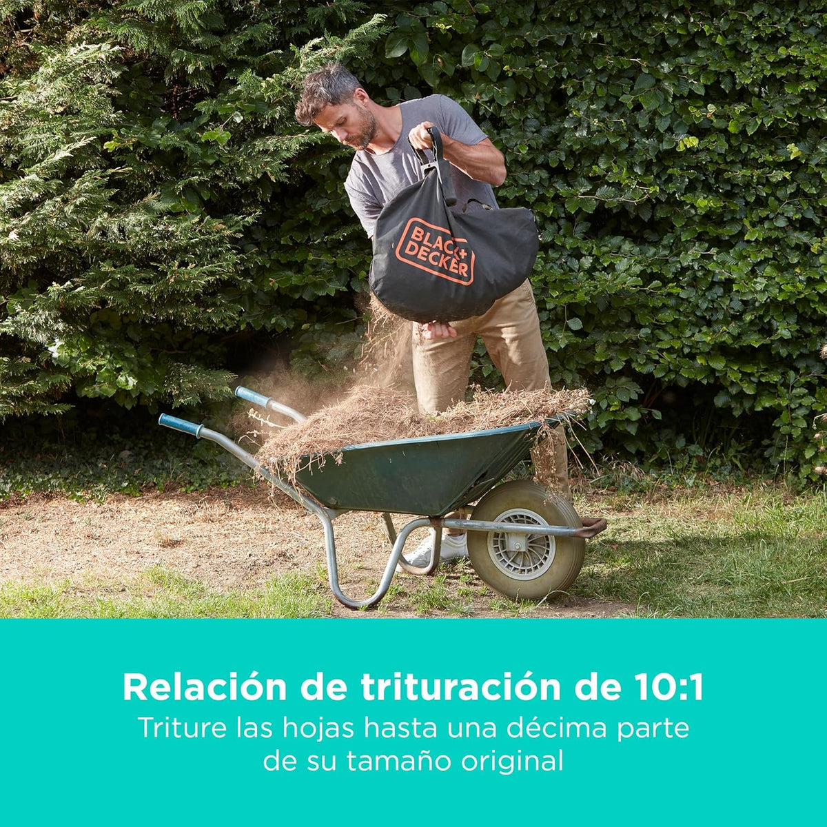2026 BLACK+DECKER Sopladora, aspiradora y trituradora de Hojas sin Cable de 36v, con Bolsa de recolección de 45L y batería de Litio de 2.5Ah, BCBLV3625L1 – QW