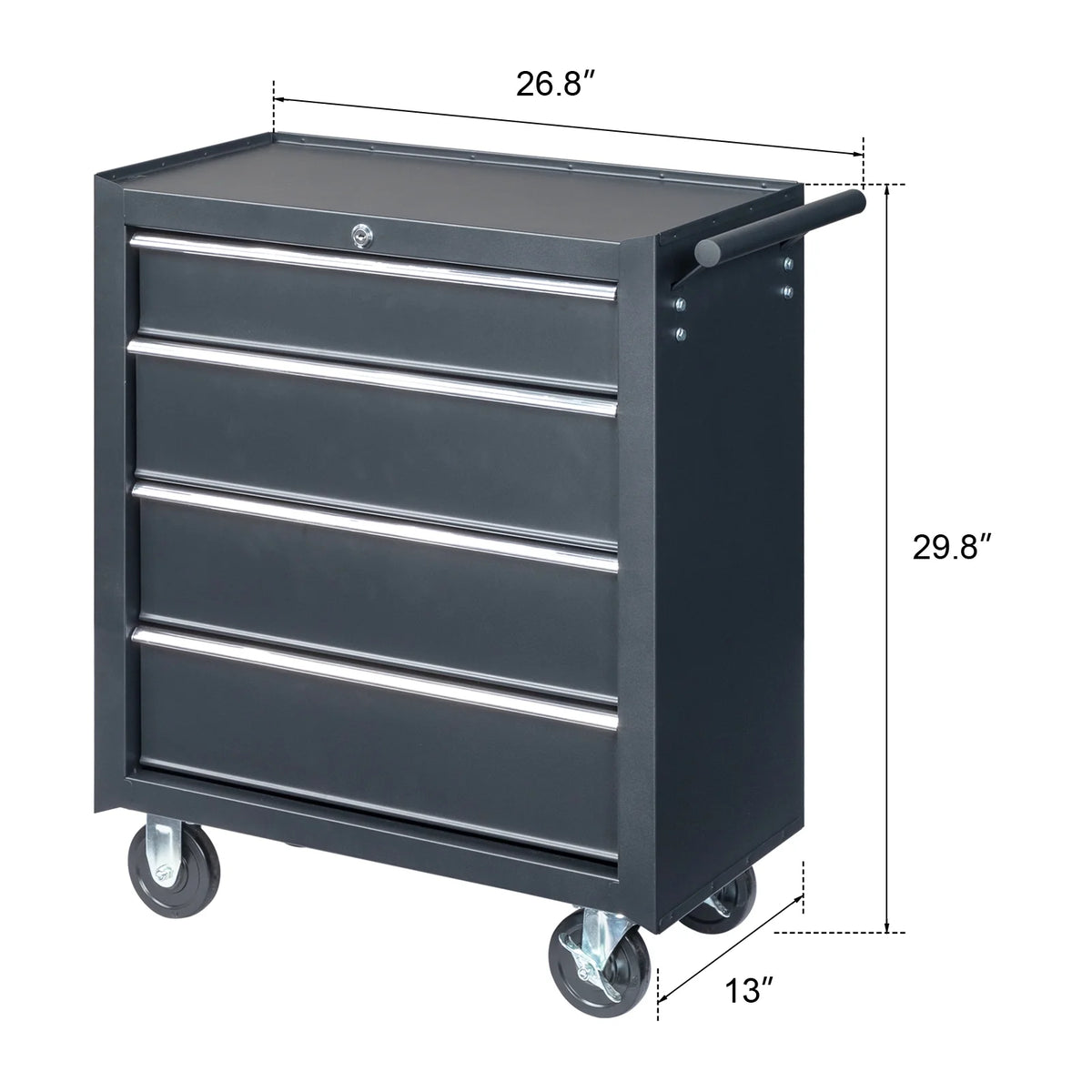 2026 IVV Tool Storage Box Chest with 5 Drawers Steel Repair Tool Box with Lock and Key, Black