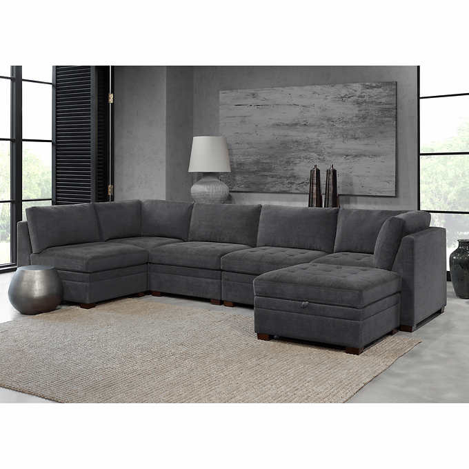 2026 Thomasville Tisdale Fabric Sectional with Storage Ottoman