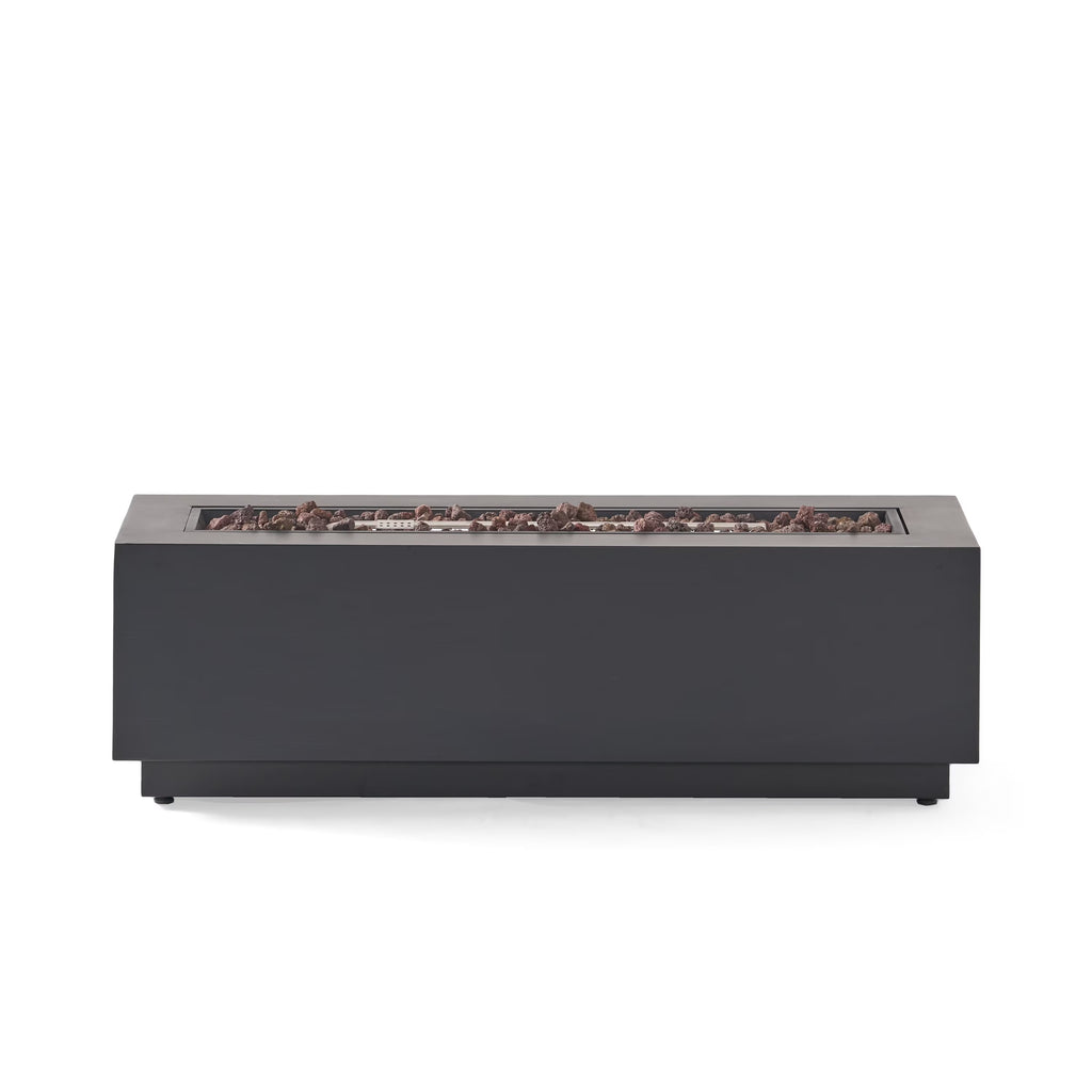 2026 Christopher Knight Home Wellington Outdoor 50,000 BTU Rectangular Fire Pit (No Tank Holder) by  Brushed Brown