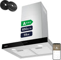 2026 Ciarra CBCS6102 Campanas Extractora 60cm 650 m³/h – Control Táctil y Wifi – 4 Velocidades – Evacuación al Exterior y Recirculación Interna por Filtro de Carbón CBCF003 – Acero Inoxidable