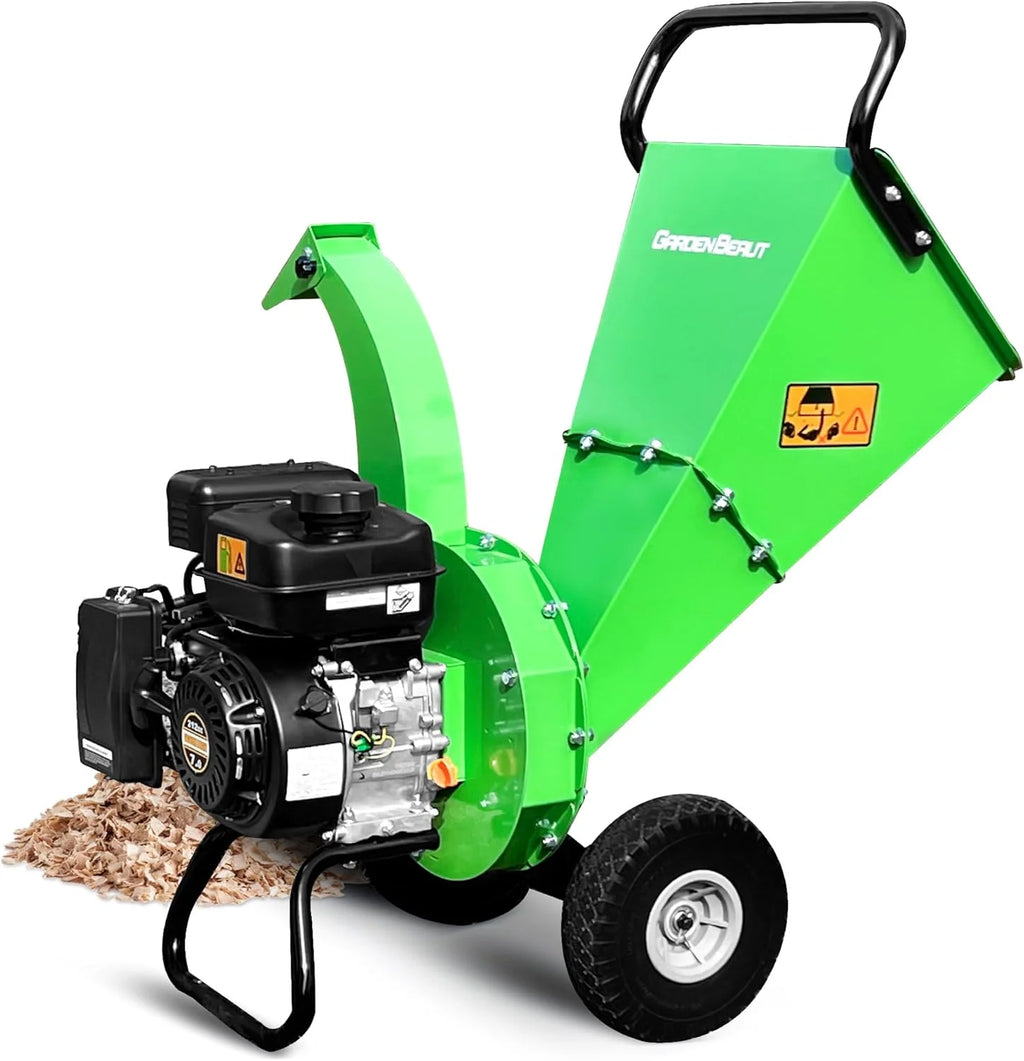 Trituradora de ramas S3 2026, motor de gasolina de 7 CV y 212 cc, 4 tiempos, diámetro máximo de rama de 76 mm, trituradora de madera para jardín.