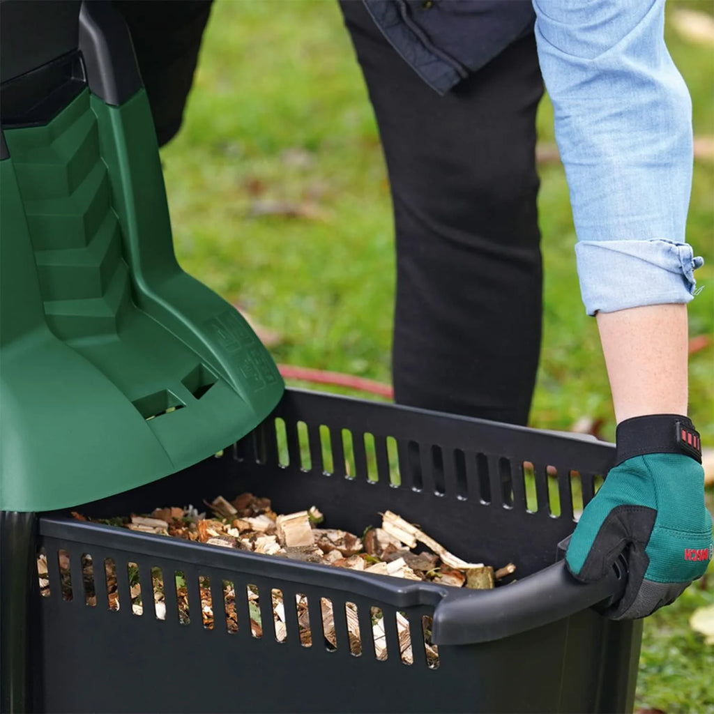 Trituradora de turbina Bosch AXT 25 TC 2026 (2500 W; apta para madera y residuos de jardín duros; incluye guantes de jardinería; caja recolectora integrada de 53 l; en caja de cartón) – Edición