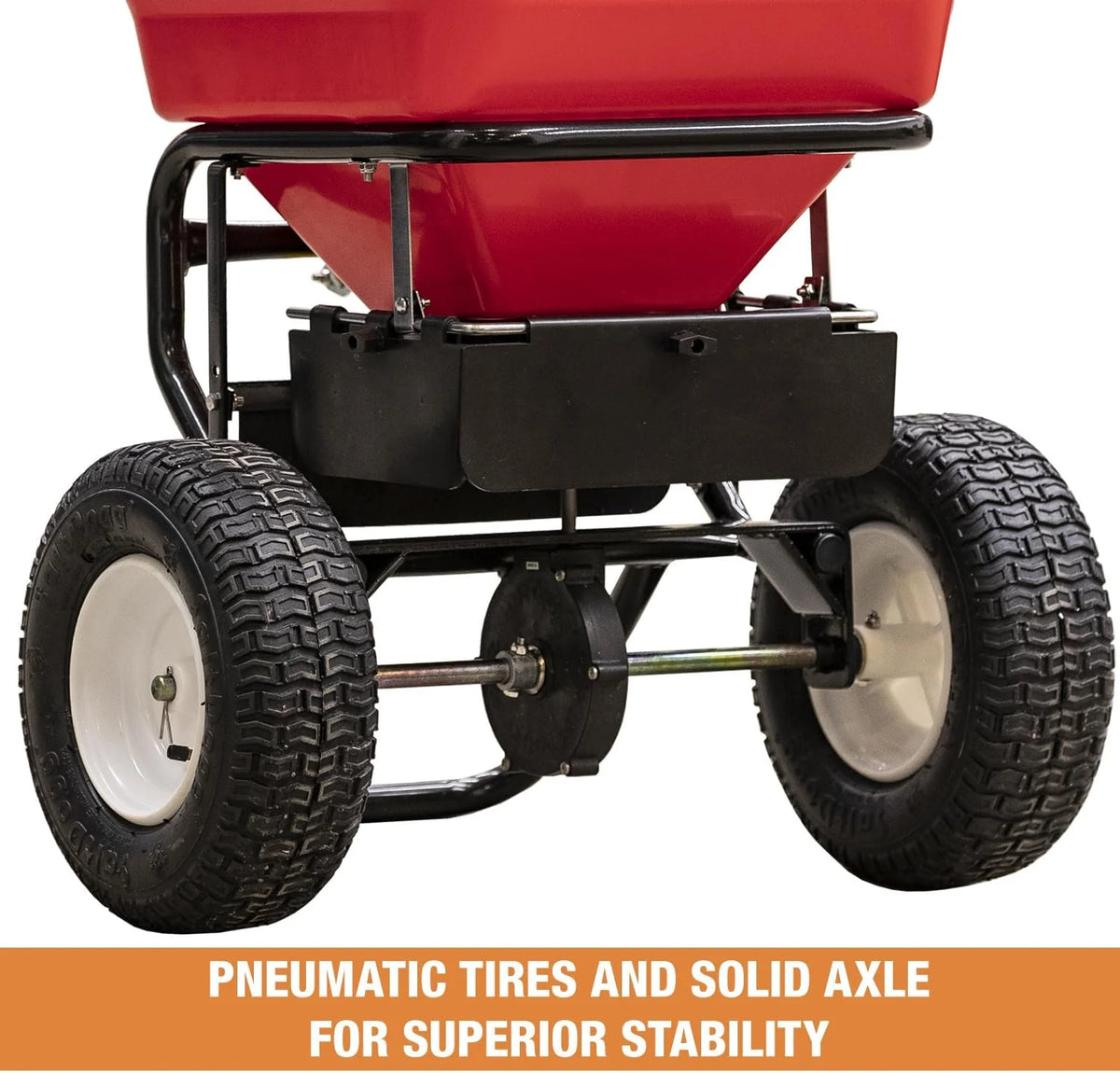 2026 Walk Behind Push Spreader, 100LB Capacity, for Salt, Ice & Snow Melt, Included Grate & Cover with Enclosed Gearbox for Protection