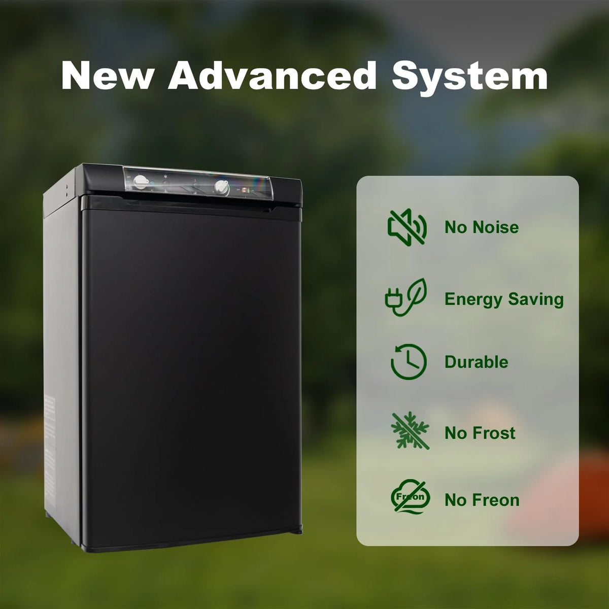 Refrigerador Smeta 2026, Gas, 100 l, Autocaravana, 12 V, 220 V, Refrigerador triple, Congelador, Caravana, Garaje, Casa móvil, Dormitorio, Casa, Silencioso, Negro