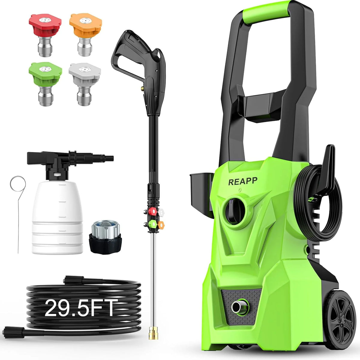 2026 Electric high-pressure cleaning machine, foam sprayer, 4 quick-connect high-pressure nozzles, 2400 pounds/square inch 2.4 gallons/minute powerful cleaning machine, high-pressure cleaning equipment for
