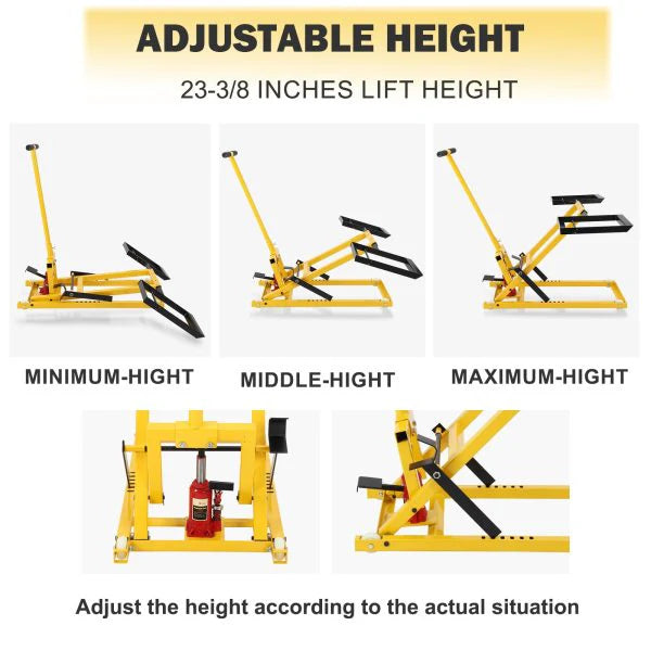 2026 Lawn Mower Lift with Hydraulic Jack, 26 Inches Lawn Mower Lift, Welded Solid Steel Construction, Weight Capacity 500 lbs, for Riding Lawn…