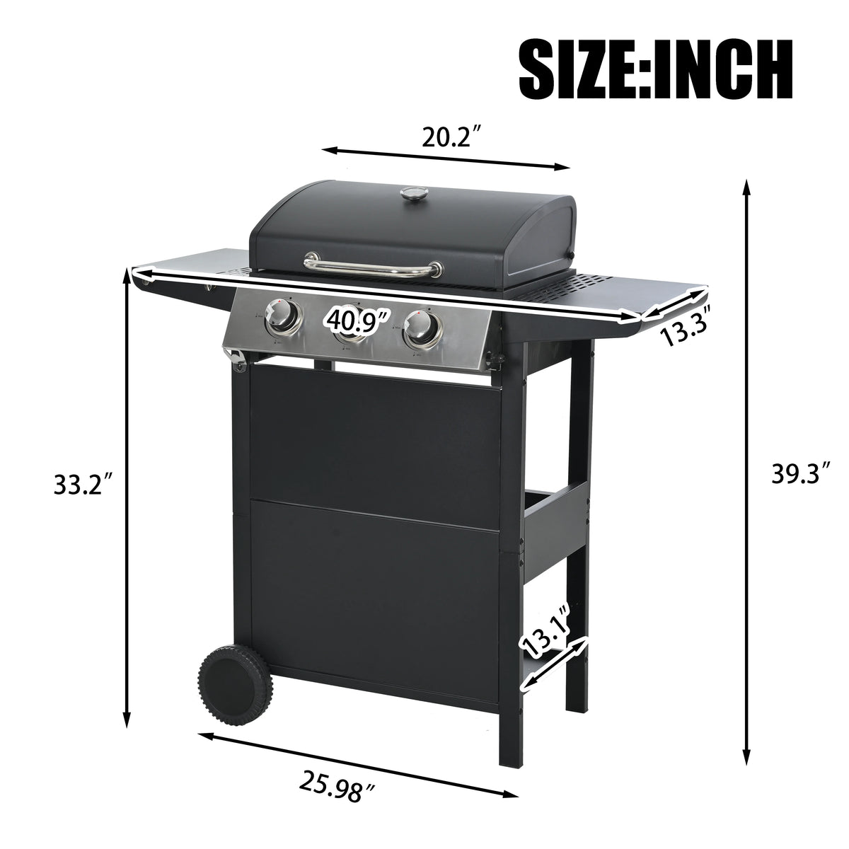 2026 Qiushi 3-Burner Propane Gas Grill, 26,000 BTU Stainless Steel BBQ Grill with 2 Shelves & Thermometer, Outdoor Patio Grill with Electronic Ignition, Wheels & Bottle Opener -M?Durable & Even Heating
