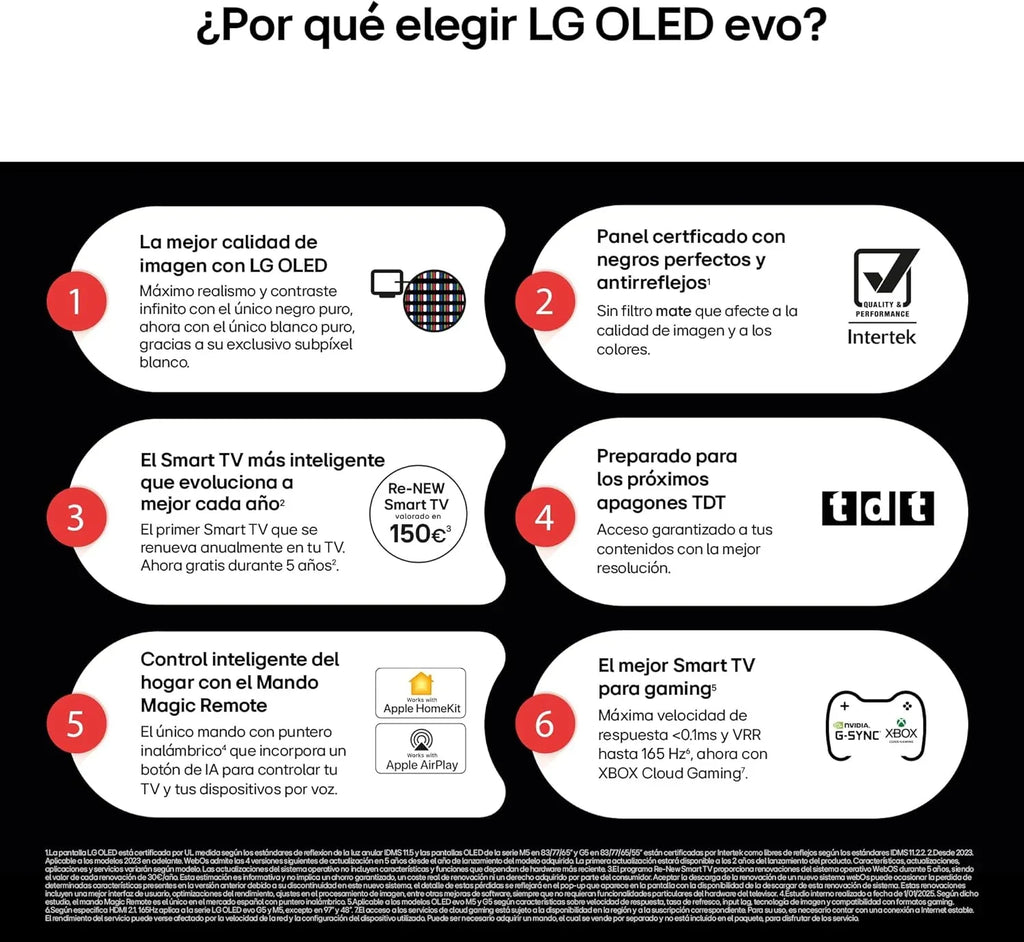 2026 OLED48C54LA – TV de 48", OLED EVO 4K, Smart TV AI C5, WebOS 25, Super Upscaling, Dolby Vision y Dolby Atmos, AMD FreeSync, Alexa/Google Assistant, Negro