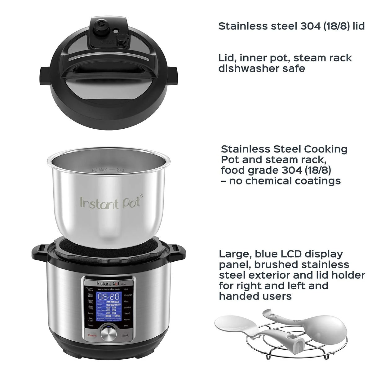 2026 Instant Pot Ultra Mini 3 Quart Programmable Cooker, Stainless Steel, 16 in 1, Silver, Touch Control, UL Certified
