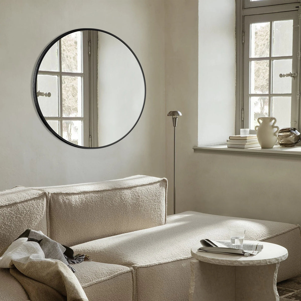 2026 Modern Round Bathroom Vanity Mirror, Wall Mounted Circular Mirror for Bathroom, Bedroom and Home Decor