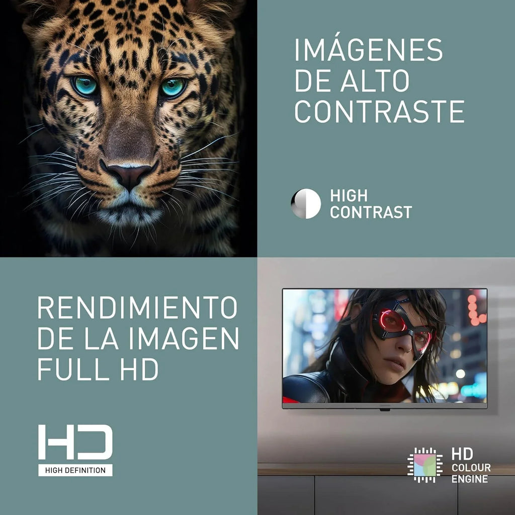 2026 Panasonic TB – 24S40AEZ, Serie S40 24 Pulgadas HD LED Smart TV, 2024, TiVo, Control De Voz Google y Alexa, Modo De Juego, Reproductor Multimedia, HDR, HDMI, WLAN, Experiencia Visual Excepcional