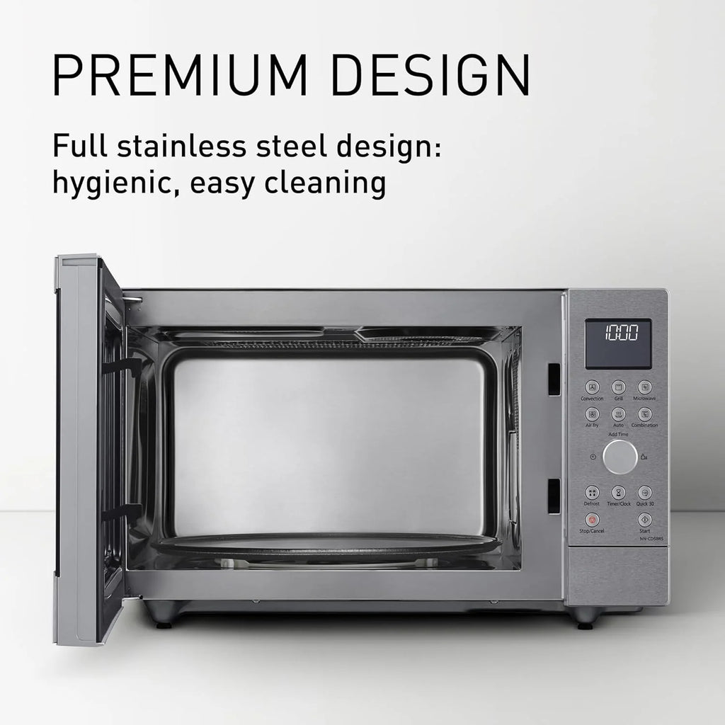 2026 Microondas combinado Panasonic NN – CD58RSEPG de 27 L, 4 en 1, con función de freidora de aire y cesta de cocción, inversor de 1000 W, grill de 1300 W, cocción con ventilador, 19 programas automáticos, acero inoxidable.