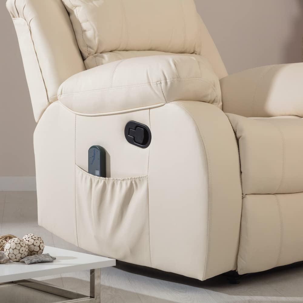 Don Descanso - Sillón Masaje Relax Calor Trevi Negro Reclinable 160º con 8 Motores Silenciosos, Calor Lumbar, Sist. Masaje 4 Zonas y Acabado en PU Anti-Cuarteo [Incluye Mando]. Ideal Gente Mayor 2026