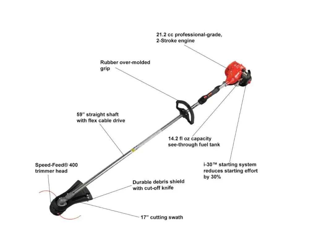 2026 ECHO SRM-225 21.2 cc Gas 2-Stroke Cycle Straight Shaft Trimmer