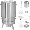 2026 Ahumador Barril Asador De Carne Material De Acero Inoxidable Asador De 360° Incluye Termómetro Y Recipiente para Cenizas 50 Cm De Diámetro Parrillero
