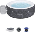 2026 Large Round 2 to 4 Person Inflatable Hot Tub Portable Outdoor Spa with 120 Airjets and Energysense Cover, Grey