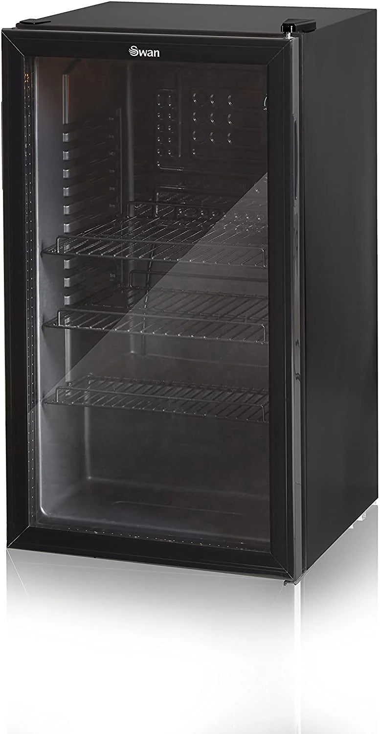2026 Swan 80L Glass Fronted Under Counter Fridge, Wine Beer and Beverage Cooler