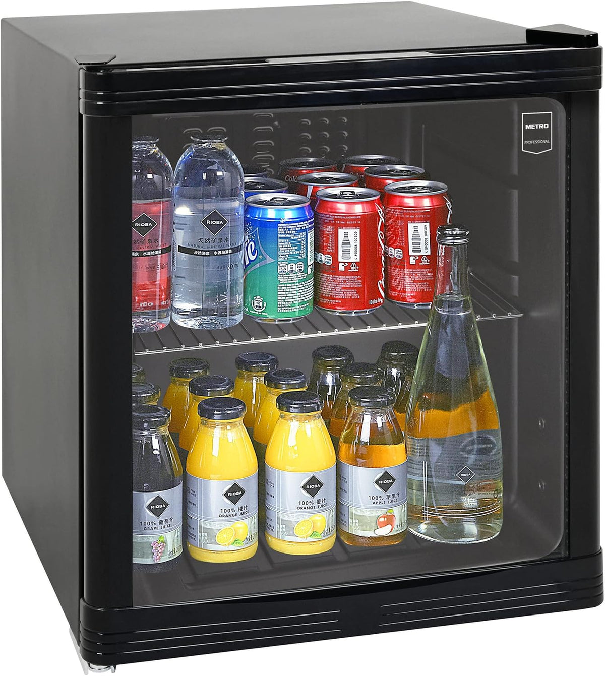 Mininevera profesional METRO GPC1046 2026, acero inoxidable/cristal, 43 x 48 x 51,5 cm, 46 L, negra