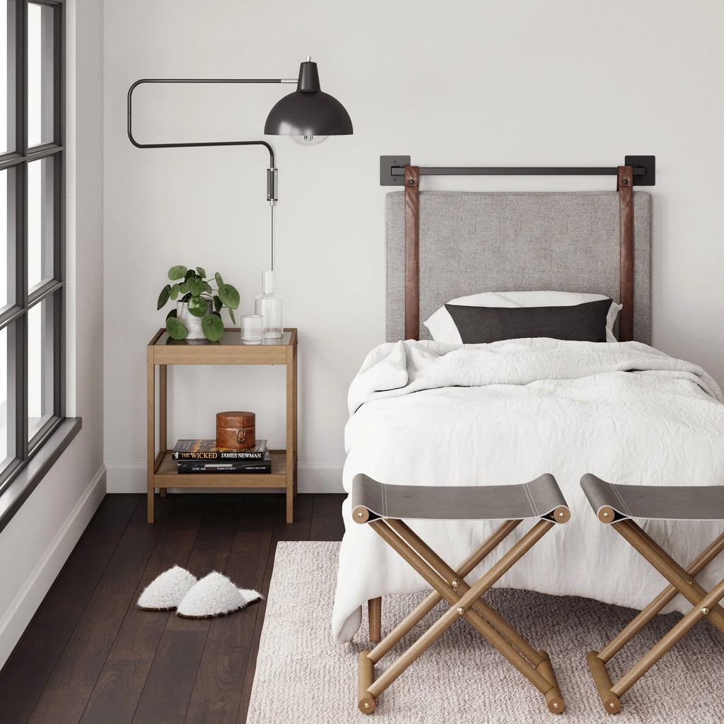 2026 Wall Mount Upholstered Headboard with Metal Rail - Modern Bedroom Headboard