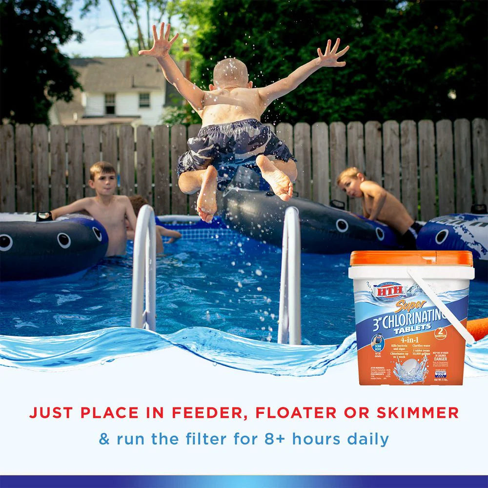 2026 HTH 42034 Super 3′′ Chlorinating Tablets for Swimming Pools, 25 lbs